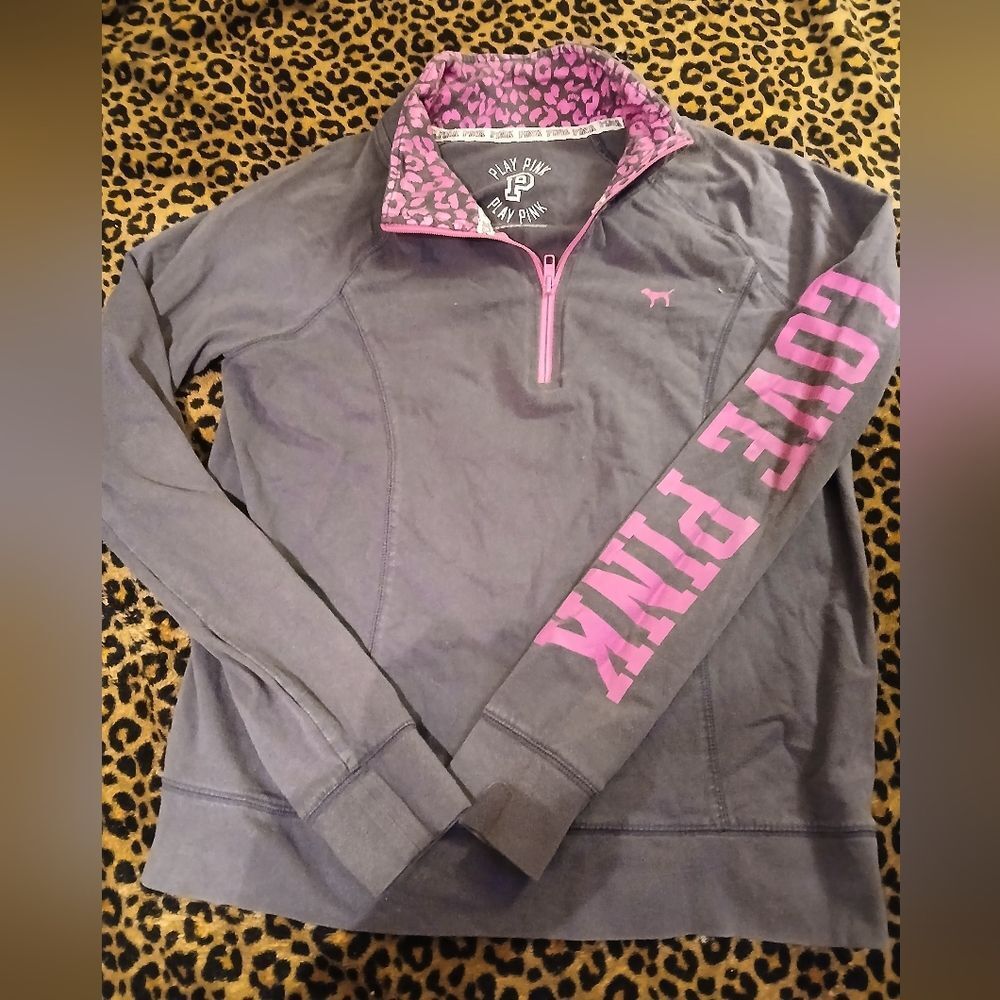 PINK Play Pink By Victoria's Secret Pullover Lightweight Jacket Animal Print Med